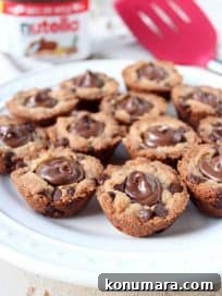 Chewy Nutella Chocolate Chip Cookies 8 Chocolate Chip Cookie Cups with Nutella