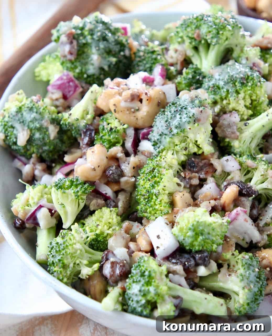 Broccoli salad in bowl