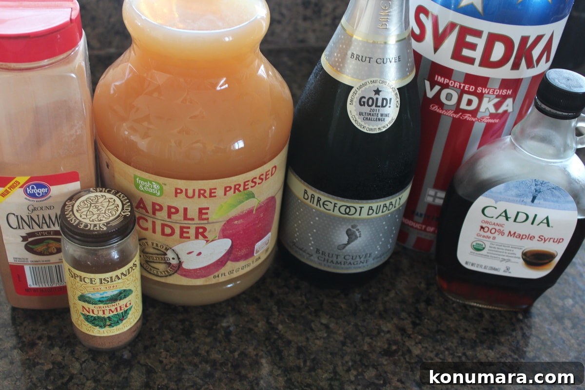 Apple Cider Champagne Punch Ingredients