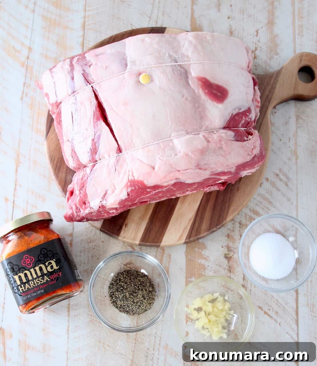 overhead image of ingredients for smoked prime rib