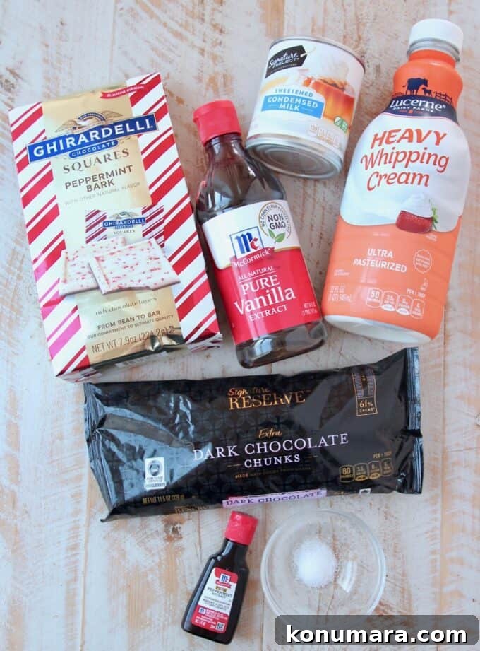 Homemade No-Churn Peppermint Bark Ice Cream 4 ingredients for peppermint bark ice cream