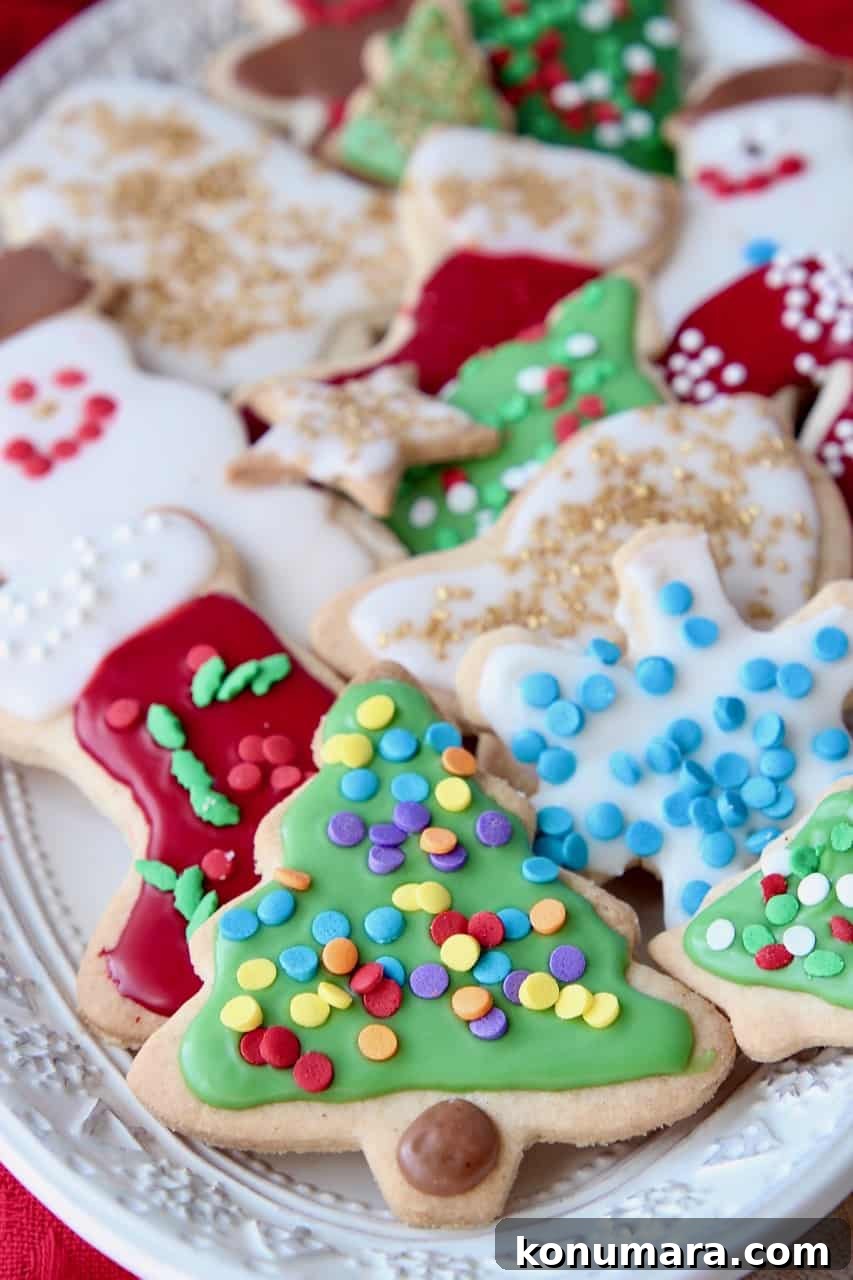 decorated sugar cookies on plate