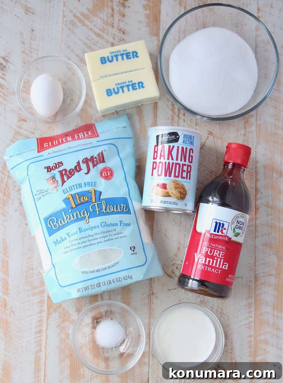ingredients for gluten free sugar cookies