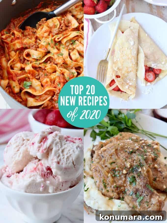 20 Must-Try Recipes from 2020 2 collage of images showing popular recipes in 2020