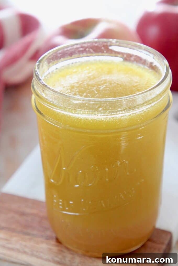 mason jar filled with fuji apple salad dressing