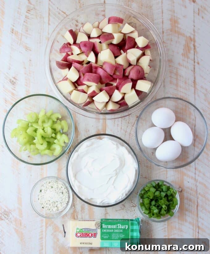 Instant Pot Cheddar Ranch Potato Salad Recipe 3 ingredients for cheddar ranch potato salad