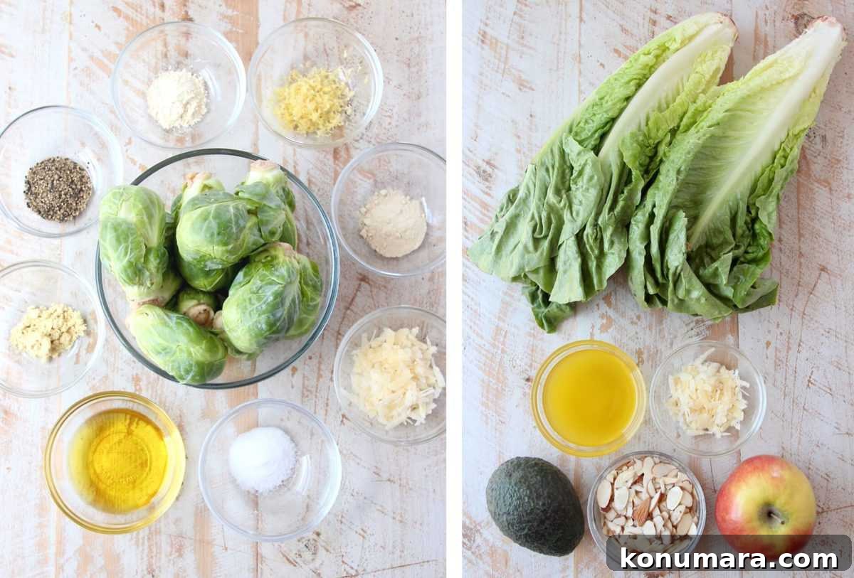 ingredients for grilled brussels sprout salad