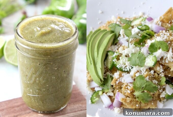 Homemade Green Enchilada Sauce Recipe 7 green enchilada sauce in jar and chilaquiles