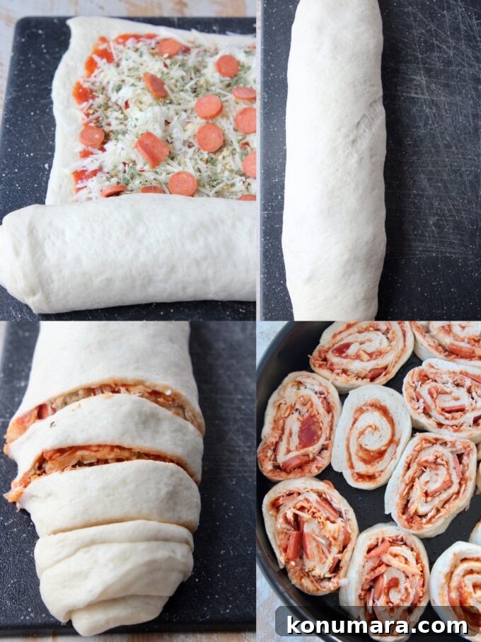Crispy Homemade Pizza Rolls with Gooey Cheese 5 uncooked pizza rolls in air fryer and cooked on a plate