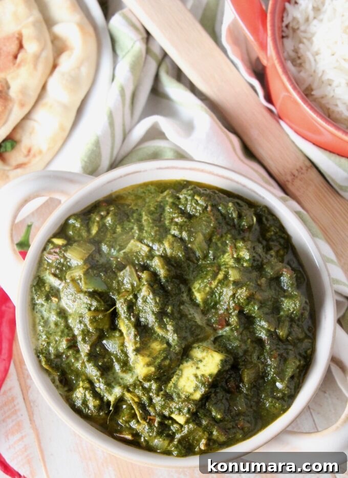 palak paneer in white bowl