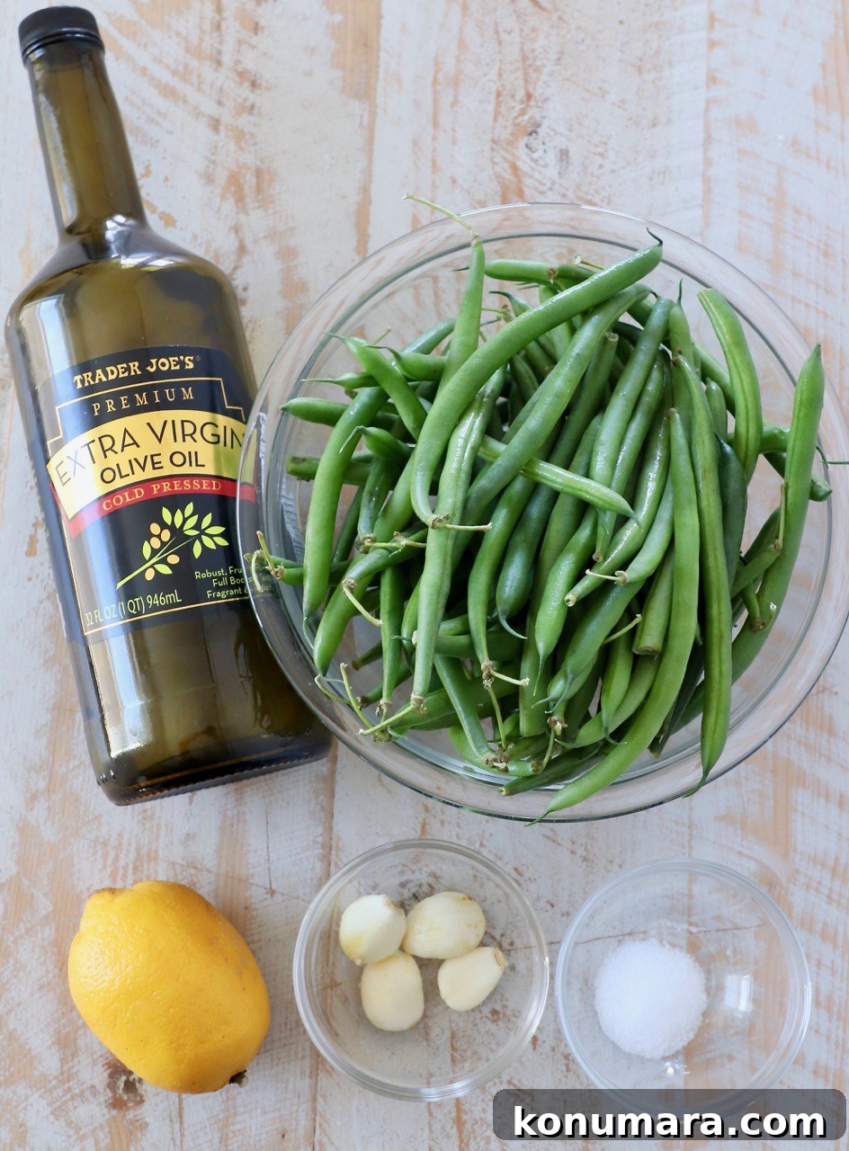 Sauteed Garlic Lemon Green Beans 3 ingredients for lemon garlic green beans
