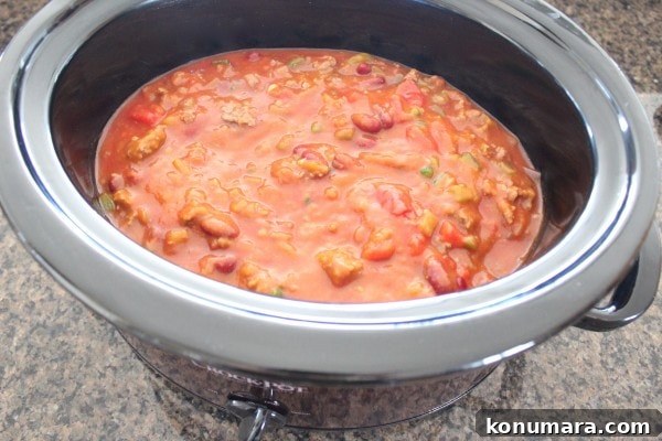 Pumpkin Chili Recipe with Black Beans 8 Pumpkin chili in slow cooker