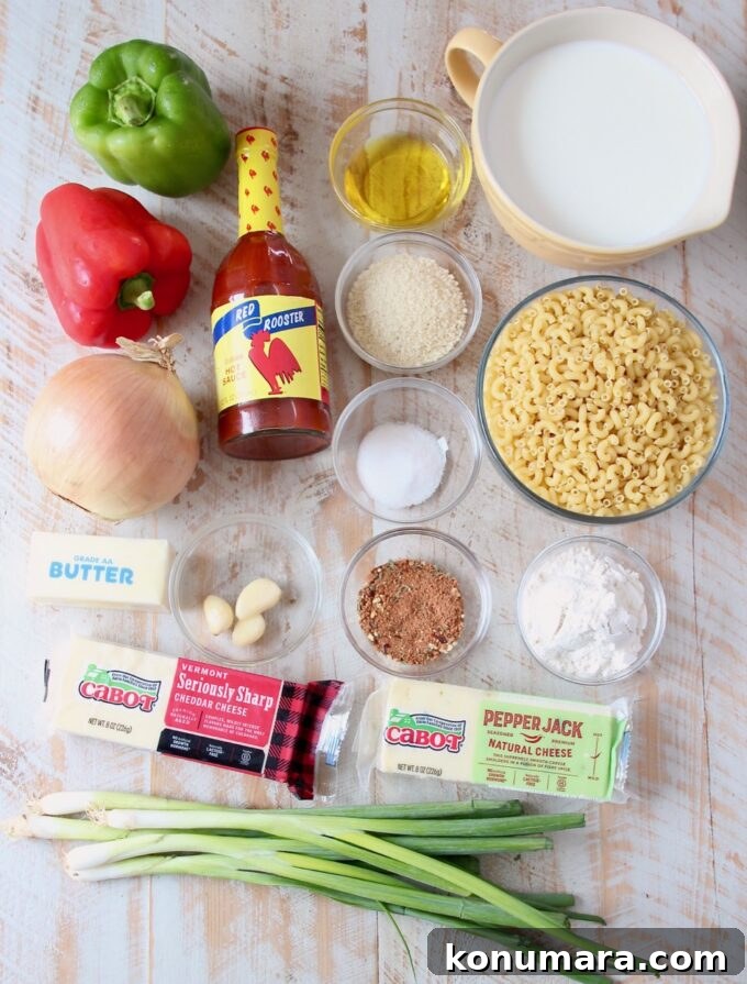 ingredients for cajun mac and cheese