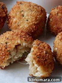 cooked arancini on plate