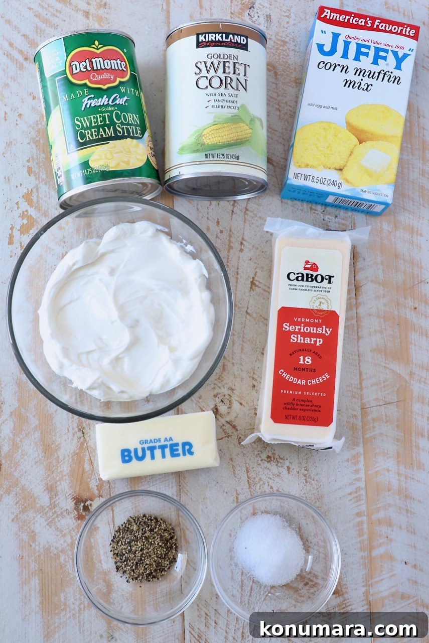ingredients for corn casserole