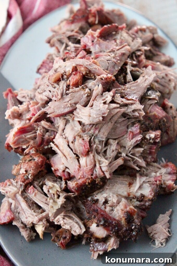 smoked pulled pork on plate