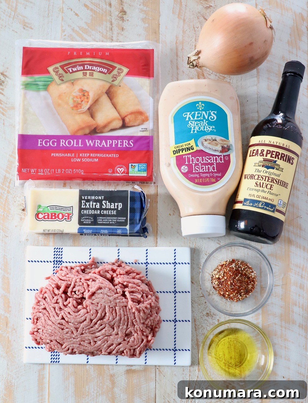 cheeseburger egg roll ingredients