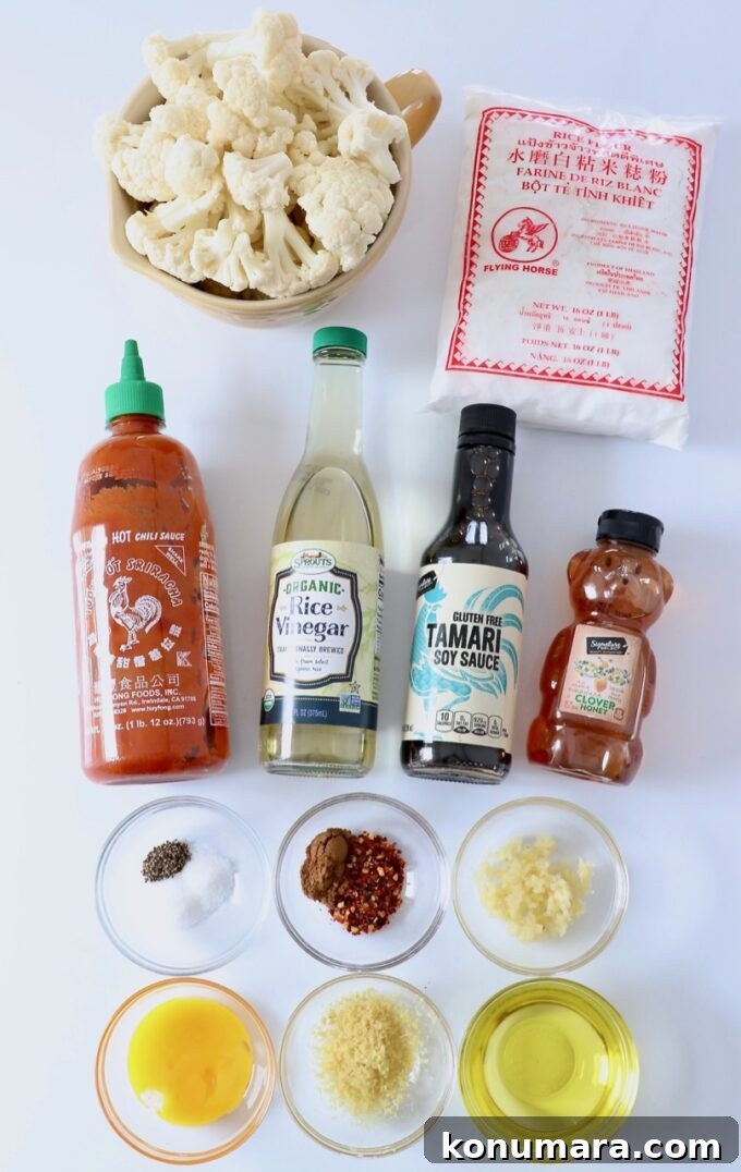 ingredients for general tso cauliflower