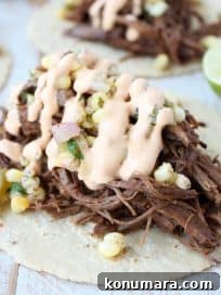 Slow Cooker Chipotle Brisket Tacos