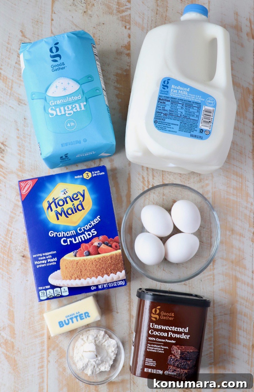 ingredients for chocolate pie