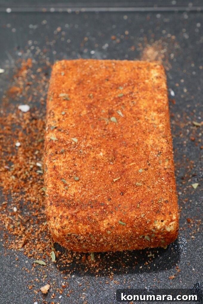 Smoked Cream Cheese Recipe and Serving Ideas 5 block of cream cheese coated in cajun seasoning