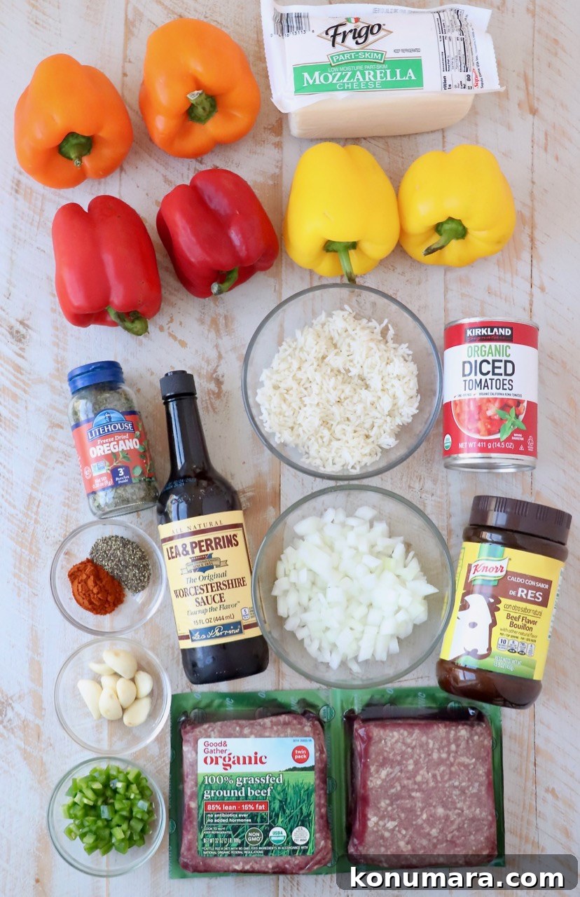 Ingredients for stuffed peppers