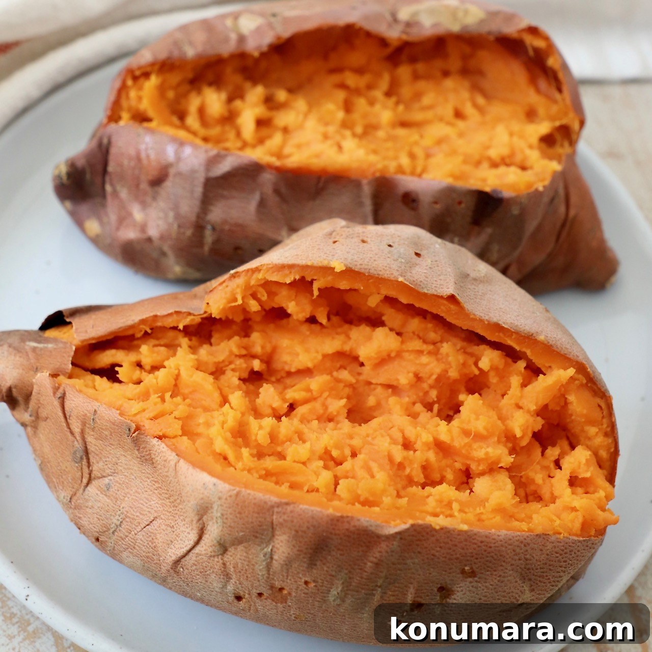 baked sweet potatoes on plate