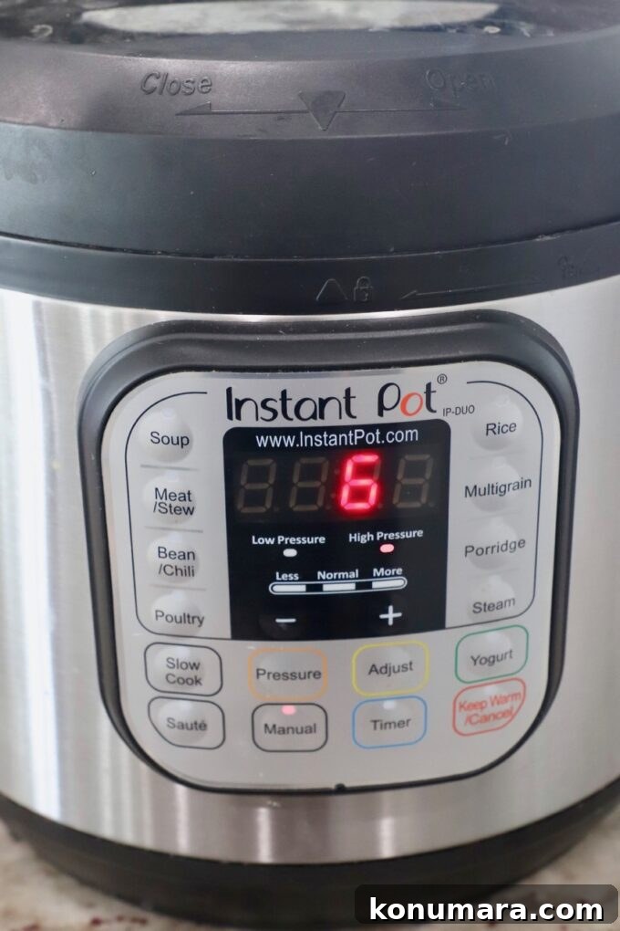 Creamy Instant Pot Risotto Recipe 7 instant pot with 6 minutes on the timer