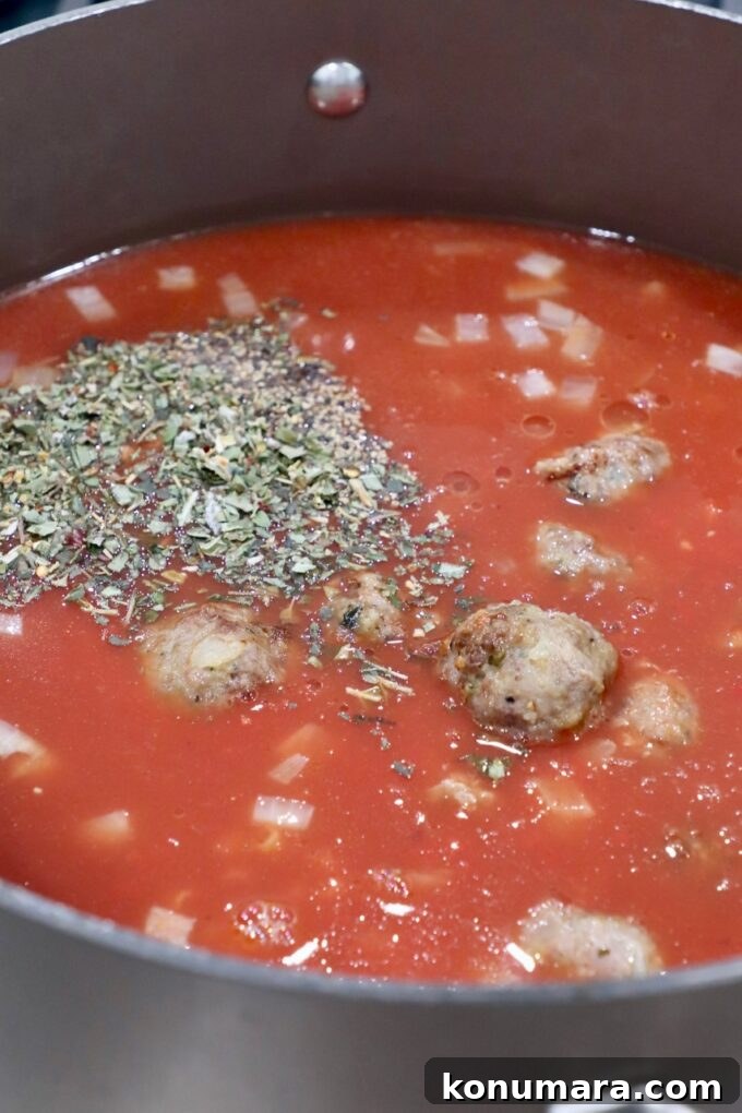 Classic Homemade Meatball Soup Recipe 5 meatball soup in pot
