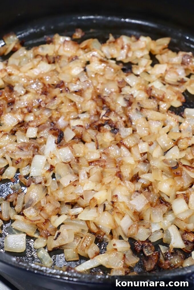 Caramelizing Onions: Step-by-Step Guide 13 caramelized onions in skillet