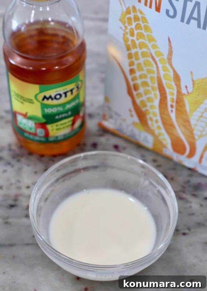 cornstarch slurry in small glass bowl
