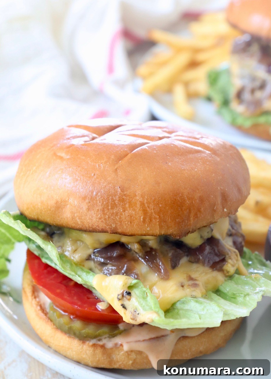 Animal-Style Burger Recipe: In-N-Out Copycat 2 animal style burger on plate