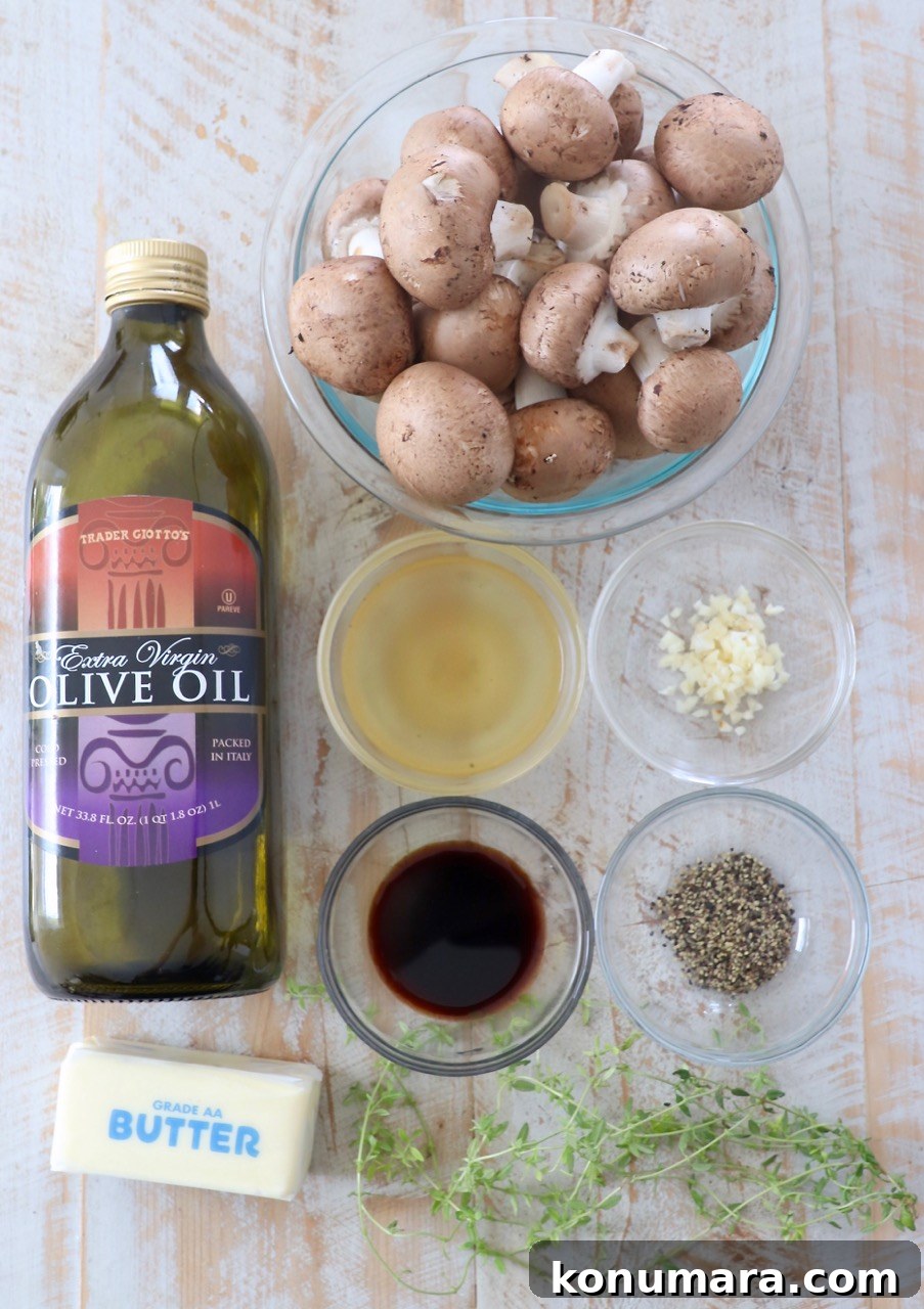 Garlic Butter Sauteed Mushrooms with Herbs 3 ingredients for sauteed mushrooms