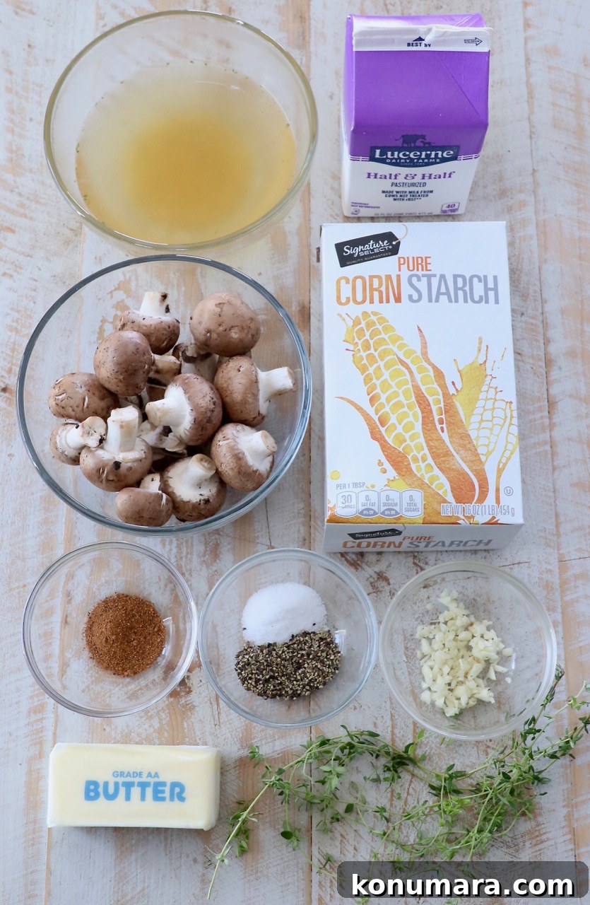 Velvety Cream of Mushroom Soup Recipe 3 ingredients for cream of mushroom soup