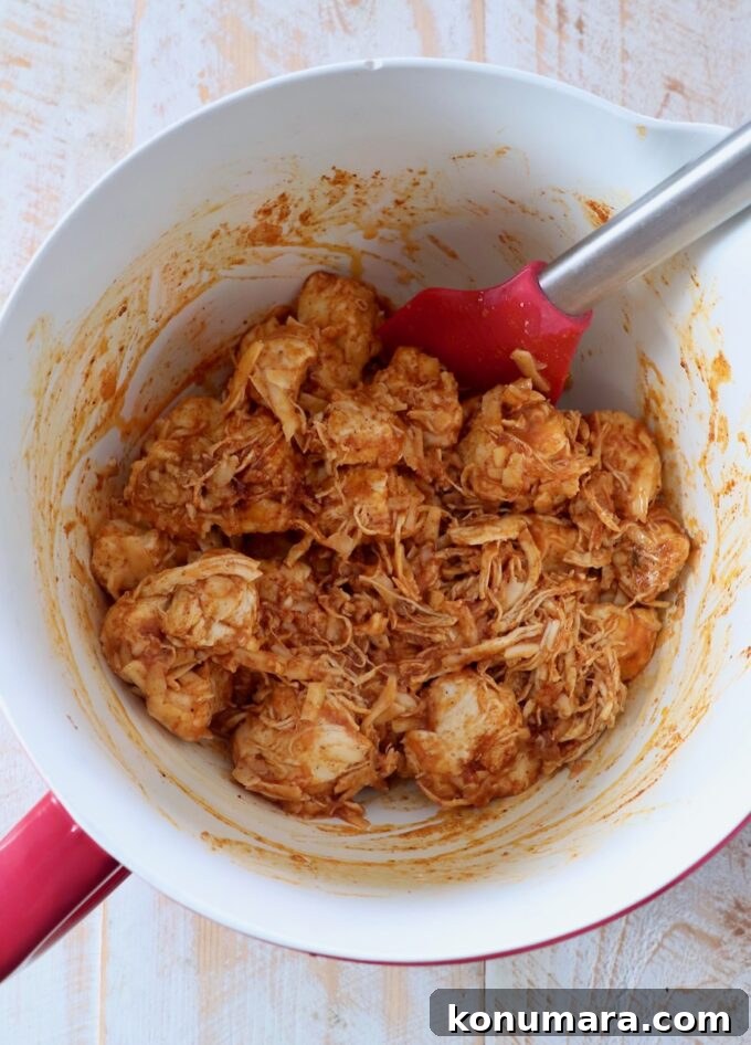 Pull-Apart Buffalo Chicken Rolls Recipe 6 buffalo chicken roll ingredients tossed together in mixing bowl