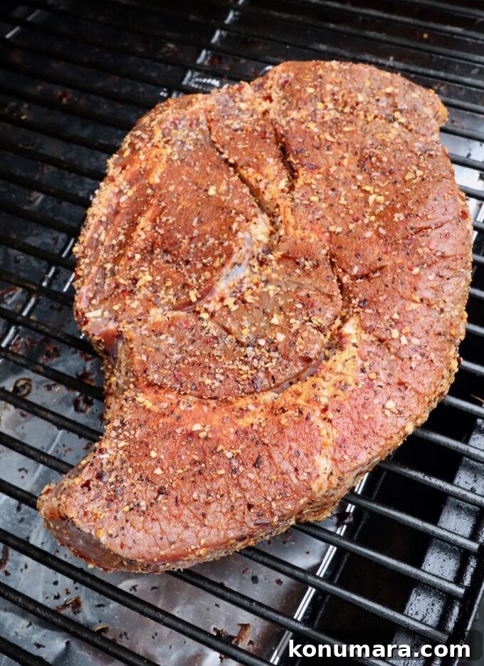 How to Smoke a Chuck Roast for Tender, Juicy Results 5 seasoned chuck roast on smoker