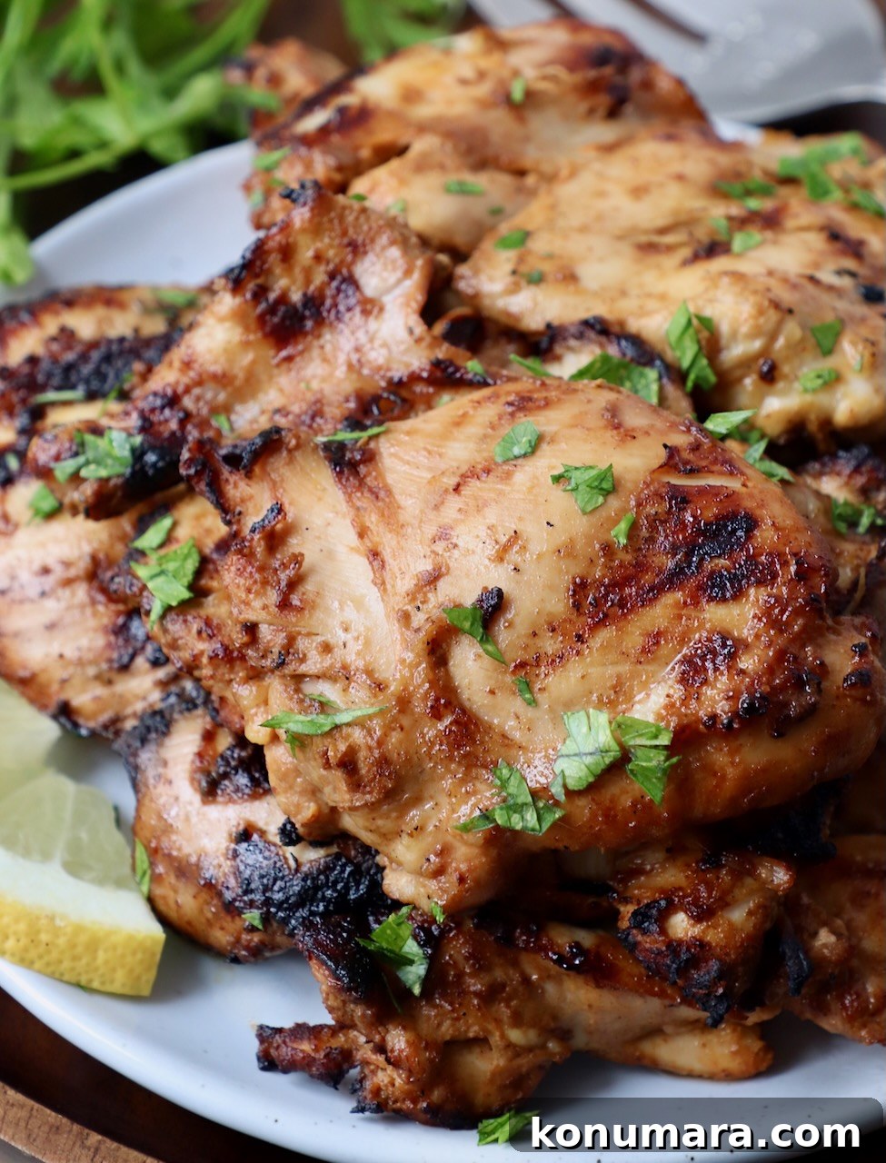 grilled chicken thighs on plate