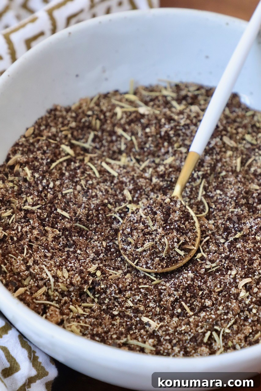 coffee steak rub in bowl with small spoon