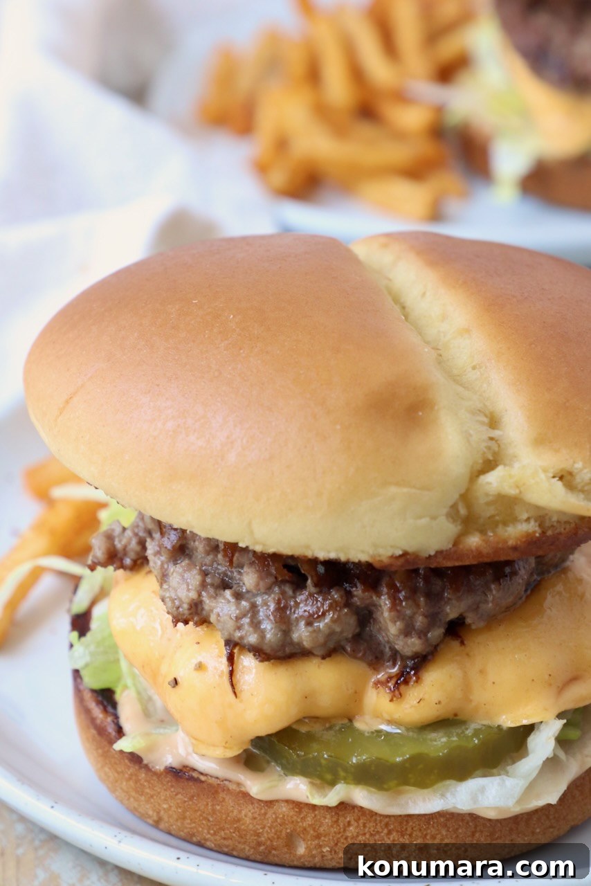 smash burger on plate