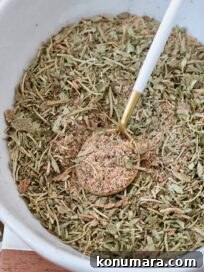turkey seasoning in bowl with spoon