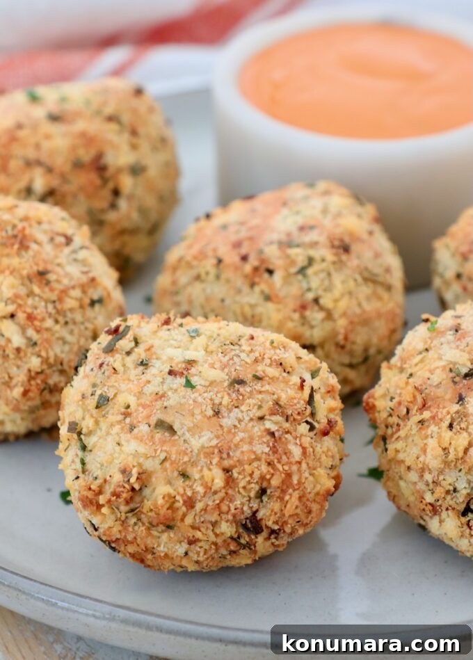 cooked mac and cheese balls on plate