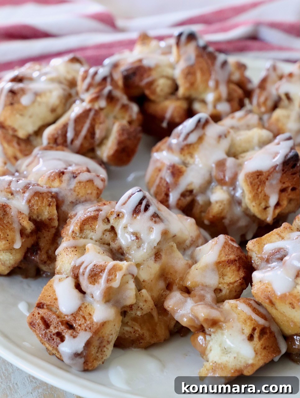 pull apart cinnamon rolls on plate