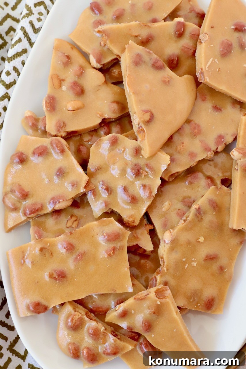 peanut brittle on plate