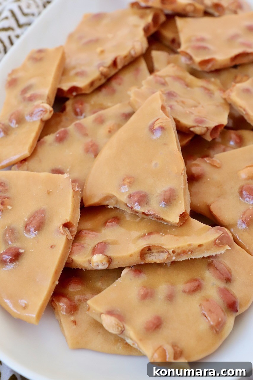 peanut brittle on plate