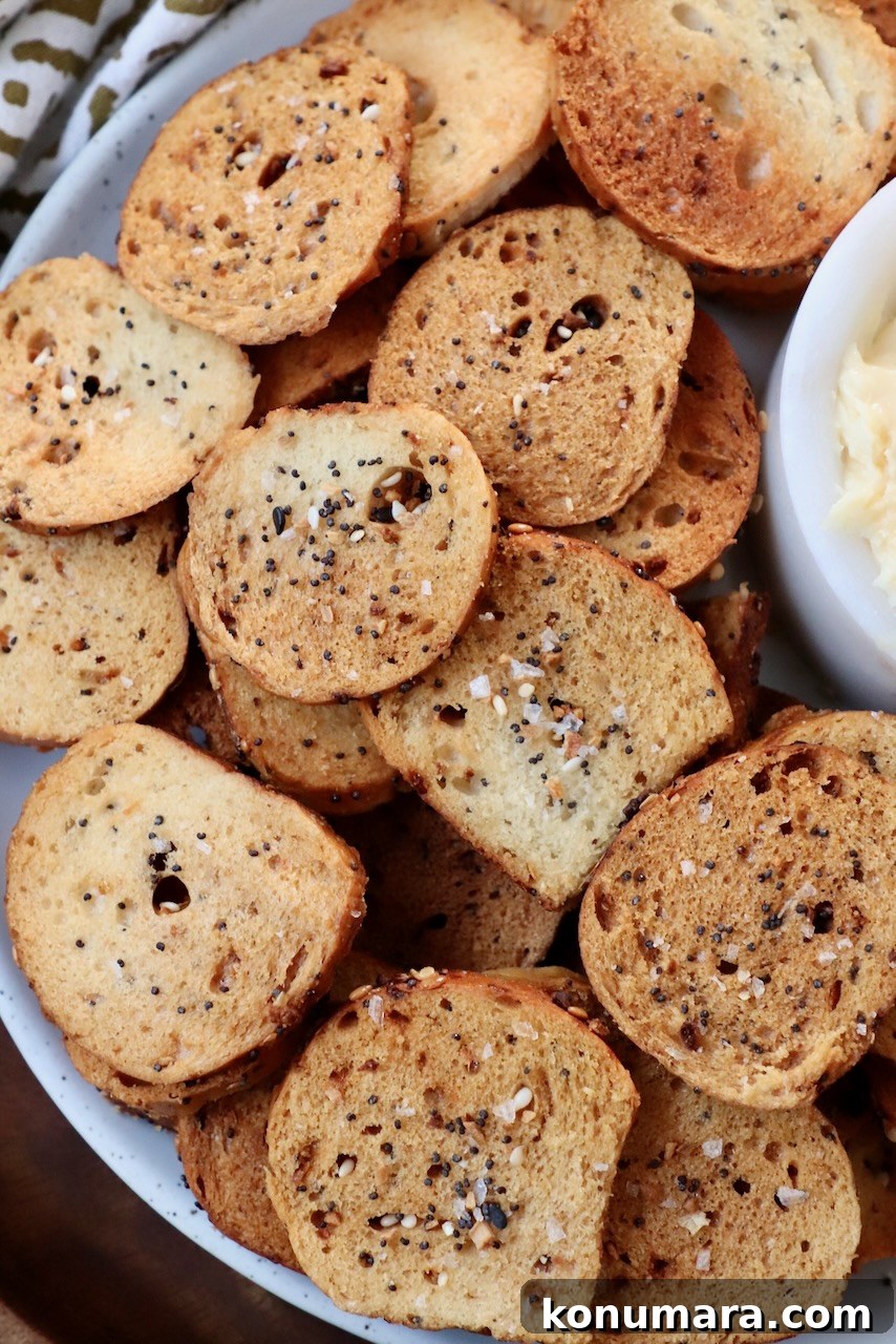 Crispy Homemade Bagel Chips: Recipe and Flavor Ideas 2 bagel chips on plate