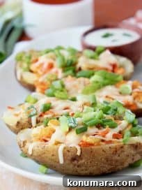 Buffalo Chicken Potato Skins