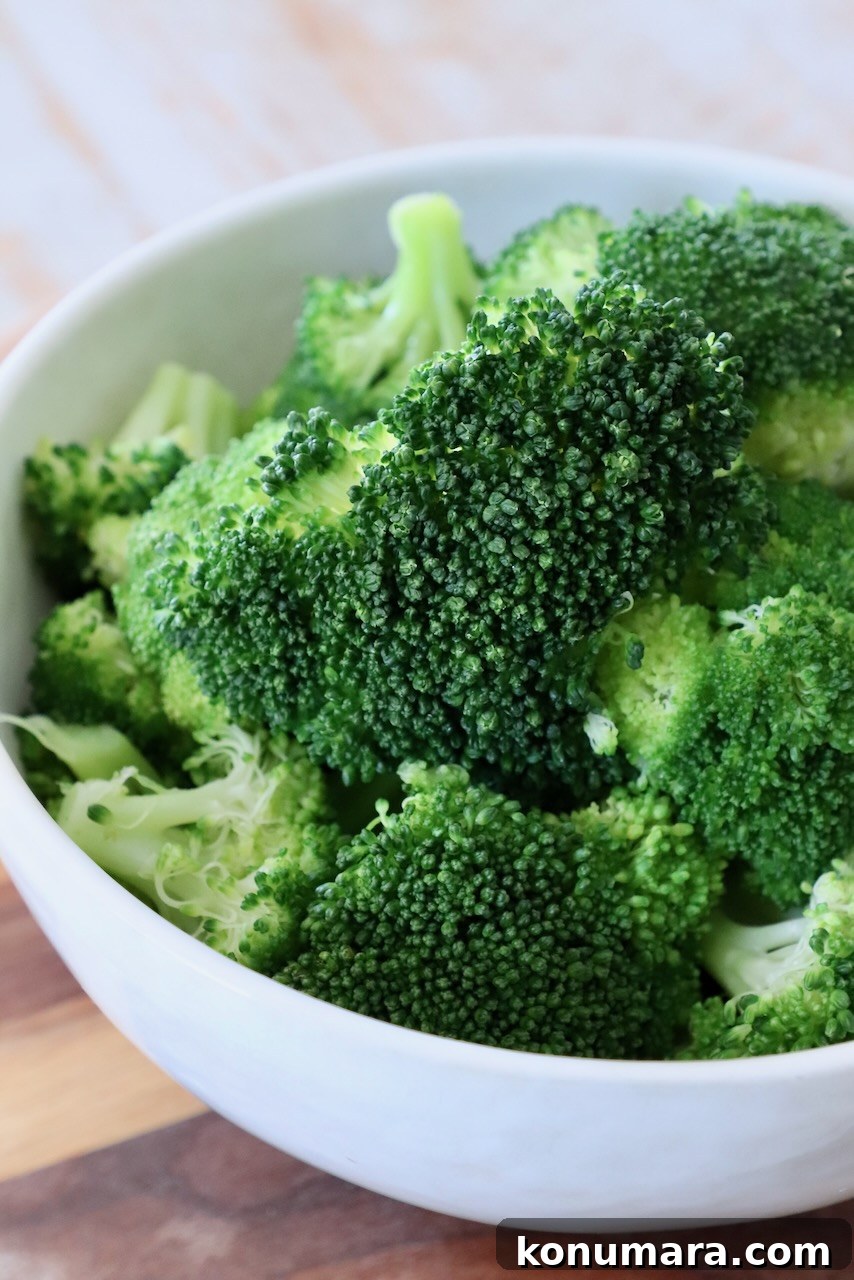 steamed broccoli in bowl