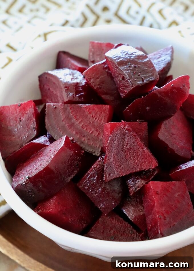 How to Cook Beets: Roast, Boil, and Sauté 8 roasted cubed beets in bowl
