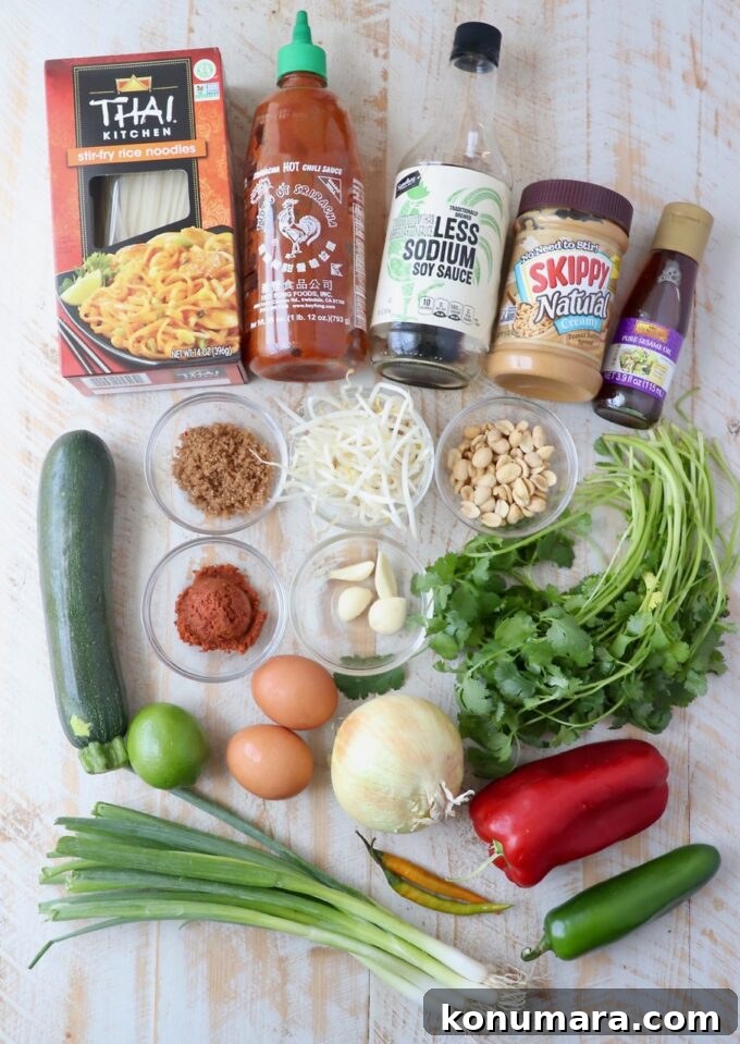 vegetable pad thai ingredients