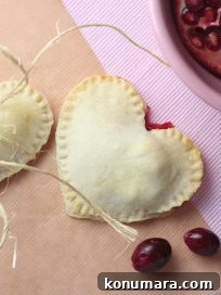 Heart shaped cranberry pomegranate mini pies